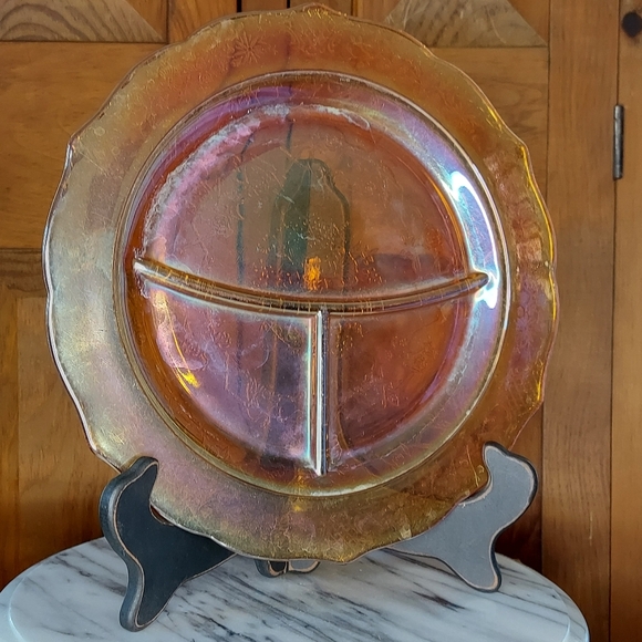 Carnival Glass Divided Plate - Picture 5 of 13